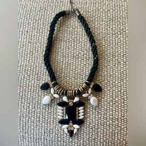 Black, white and gold statement necklace